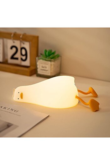 Generic Cute Duck Lamp, LED Squishy 3-Level Dimmable Rechargeable Touch Night Light (Yellow)