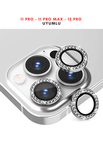 innovicase iPhone 11 Pro 11 Pro Max 12 Pro Compatible Stone Camera Lens Protector