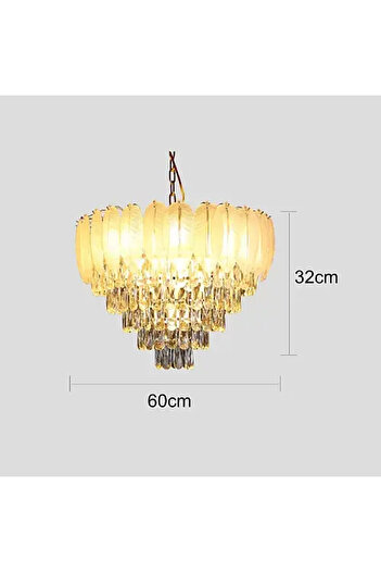 HAMER Luxury crystal chandelier, modern gold chandelier, diameter 60 cm