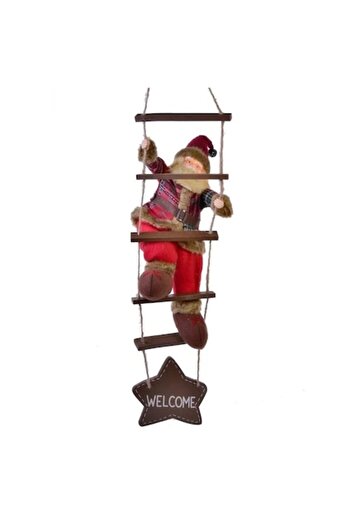 ANTBRO Antbro® Santa Claus hanging decorative Christmas figurine with ladder, 60cm