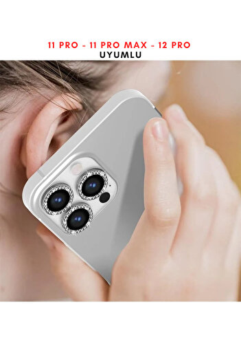 innovicase iPhone 11 Pro 11 Pro Max 12 Pro Compatible Stone Camera Lens Protector