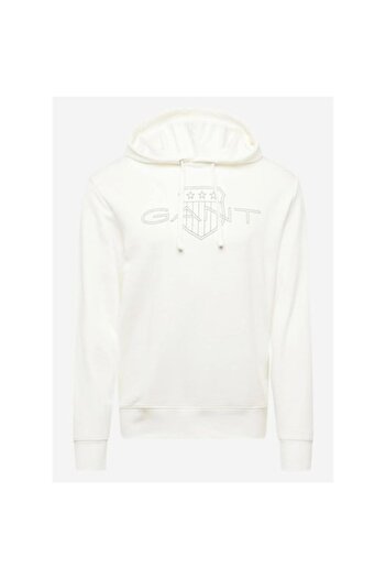 Gant men's hoodie, white, wool 98%, elastane 2%, size L INTL