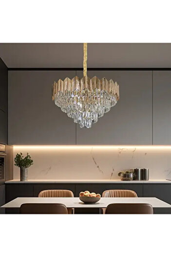 HAMER Luxury crystal chandelier, modern gold chandelier, diameter 60 cm