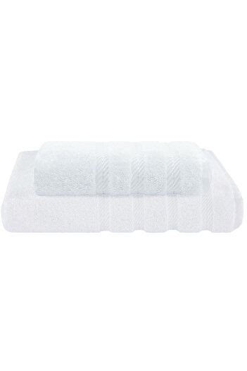 DAVEZA Set of 2 Premium Daveza Towels, 600 GSM, 100% Turkish Cotton, White Color