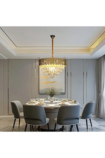 HAMER Luxury crystal chandelier, modern gold chandelier, 60 cm, contemporary shape