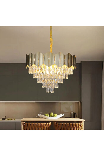 HAMER Luxury Crystal Chandelier, Modern Gold Chandelier, 60cm