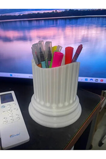 HasFar Tech Antique Column Design Pen Holder – Tabletop Organizer Inspired by Greek Architecture