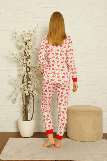 embody Women's cotton pyjamas, Christmas motif, cosy red/white 2026