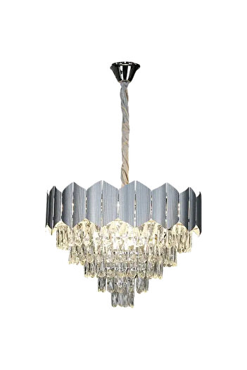 HAMER Luxury Crystal Chandelier, Modern Silver Chandelier, 60cm