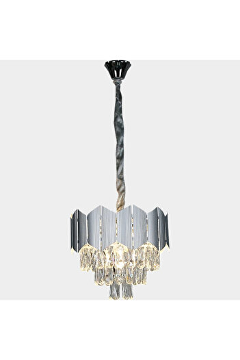 HAMER Luxury Crystal Chandelier, Modern Silver Chandelier, 40cm