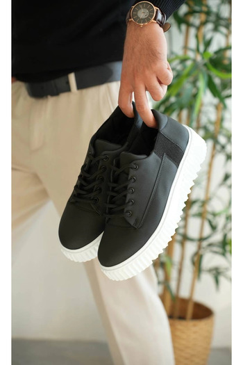 Zerenyus Zrk-X516 Premium Black and White Casual Men's Shoes