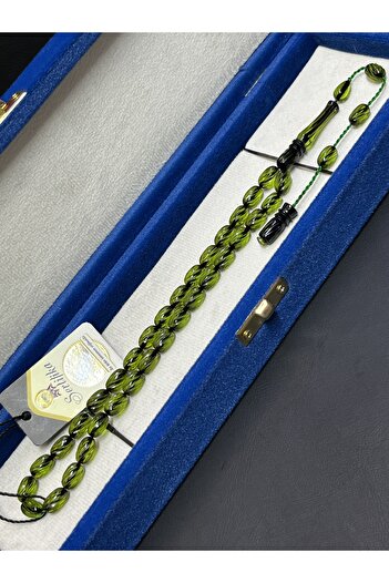 sitre Finely Crafted Green Fire Amber Prayer Beads