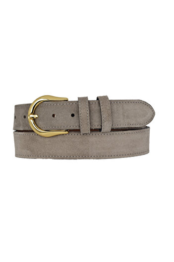 GoDeri 100% Genuine Leather, 4 cm Gray Suede Women's Belt with Gold Buckle; Jeans, Sports Belt=Suede.70.Grey