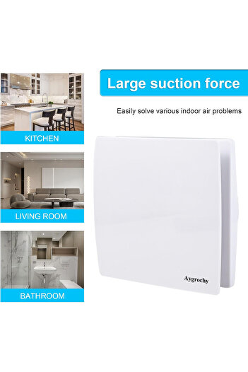 Aygrochy 100 mm bathroom fan with humidity sensor and timer, silent operation, low energy consumption