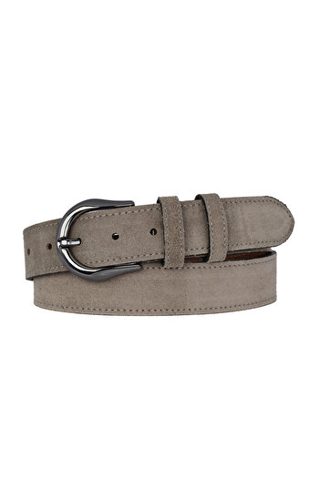GoDeri 100% Genuine Leather, 4 cm Gray Suede Women's Belt with Nickel Buckle; Jeans, Sports Belt=Suede.70.Grey