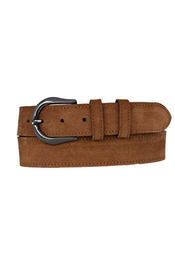 GoDeri 100% Genuine Leather, 4 cm Cinnamon Suede Women's Belt with Nickel Buckle; Jeans, Sports Belt=Suede.70.Cinnamon