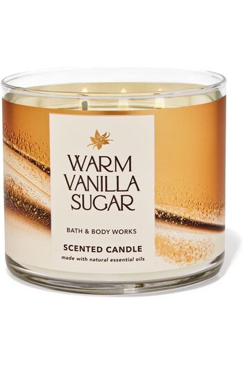 Bath & Body Works Warm Vanilla Sugar Body Care Set - Three-Wick Candle
