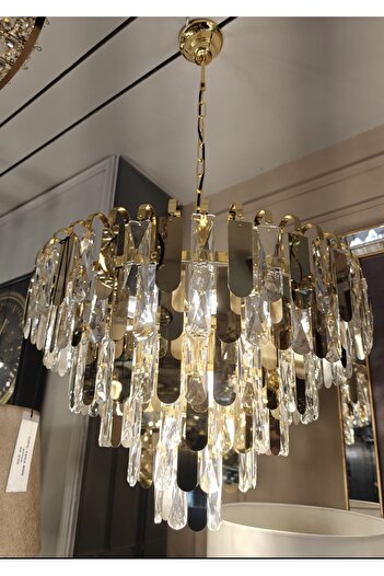 Cristalin Aydınlatma Luxury Golden Droplet Sarkıt Avize
