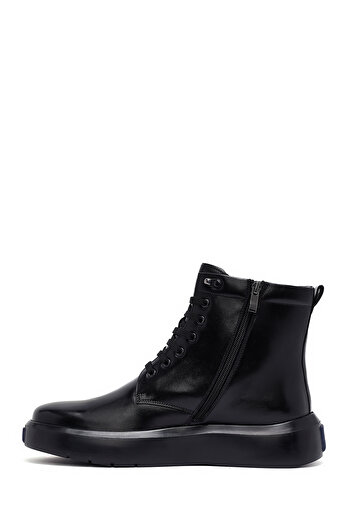 Derimod Men's Black Zippered Thick Soled Leather Boots 25Wfd695418