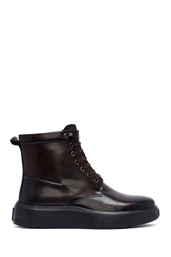 Derimod Men's Brown Zippered Thick Soled Leather Boots 25Wfd695418