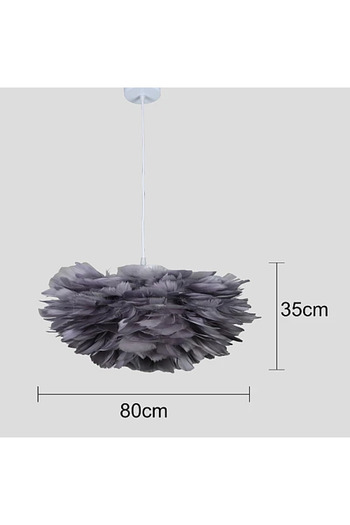 HAMER Modern silver feather chandelier E27*5L, size 80 cm