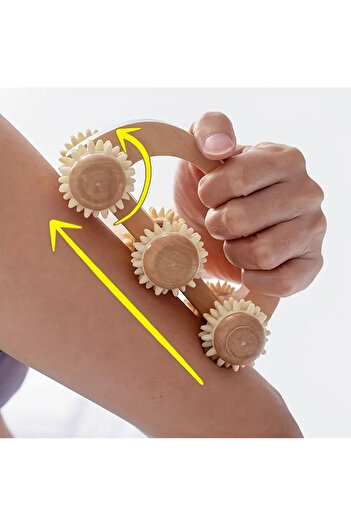 Generic Wooden hand massager used to help relieve muscle pain and tension.