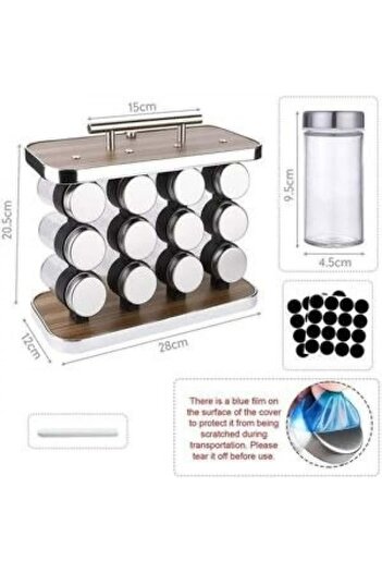 Generic Portable spice rack with 12 spice jars