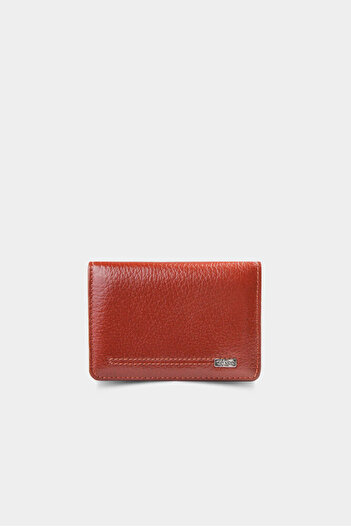 GUARD Tan Genuine Leather Mini Size Credit Card Holder with Magnetic Closure Business Card Holder - Grd251018Wt580