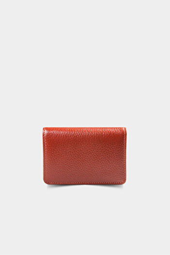 GUARD Tan Genuine Leather Mini Size Credit Card Holder with Magnetic Closure Business Card Holder - Grd251018Wt580