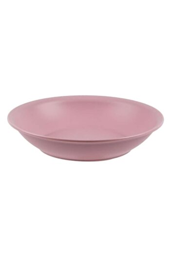 SHOPIENS Deep Plastic Plate, Powder Pink, 18 cm
