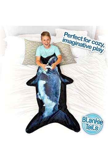 ORCHID BLANKIE TAILS PHOTO REAL SHARK BLANKET 142x58 CM