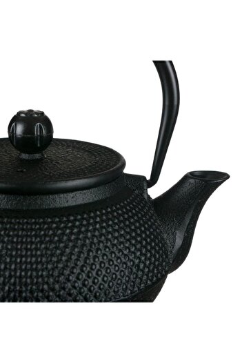 SHOPIENS Cast Iron Teapot Dots, Black, 600 ml - MYONNA