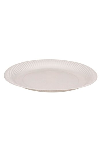 SHOPIENS Plates Set, Compostable Paper, 23 cm, 10 Pieces, White