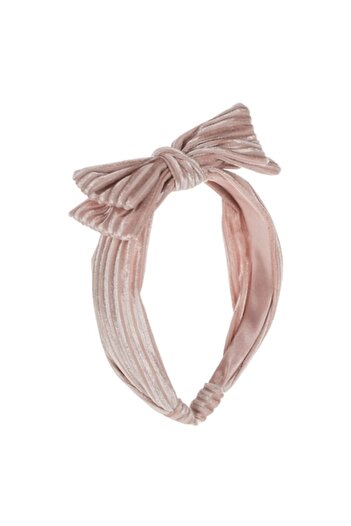 SHOPIENS Wide Powder Pink Hair Crown with Bow for Girls