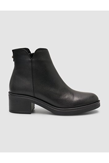 Cabani 100% Genuine Leather Black Studded Women's Heeled Boots