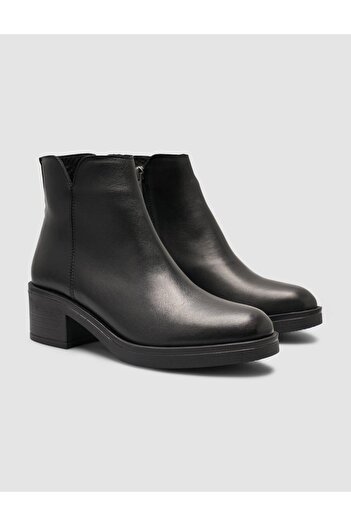 Cabani 100% Genuine Leather Black Studded Women's Heeled Boots