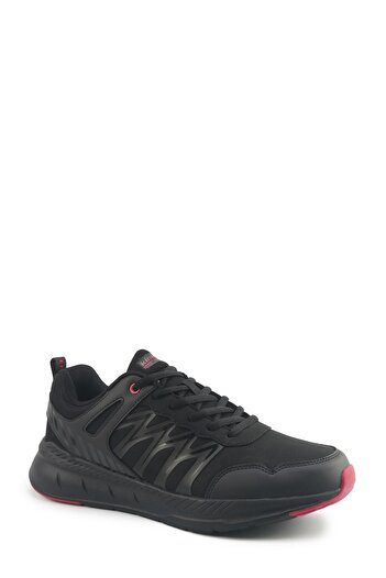 Kinetix Comfortable Lace-Up Casual Running Shoes Men's Sports Shoes Black