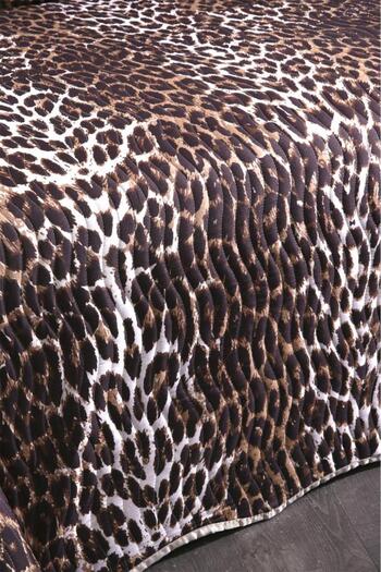 Çeyiz Diyarı Leopard Printed Quilted Double Bedspread