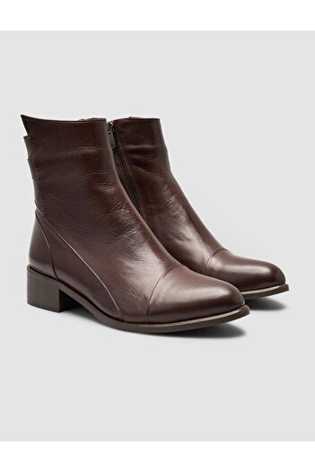 Cabani 100% Genuine Leather Brown Asymmetrical Women's Casual Boots