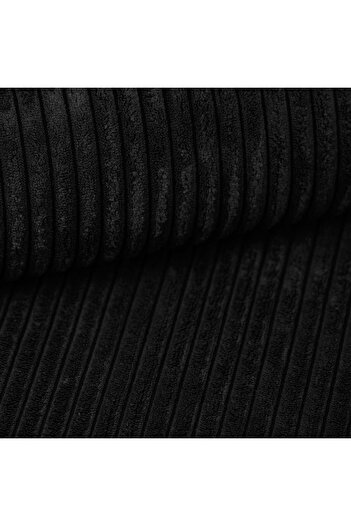 TUSI FABRICS Sofa upholstery fabric, Corduroy, POSO, 100 x 140 cm, Black, 1 linear meter