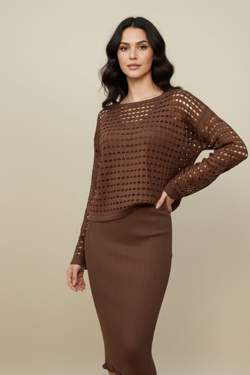MILANOFOX Openwork Sweater Knitwear Dress Two-Piece Set