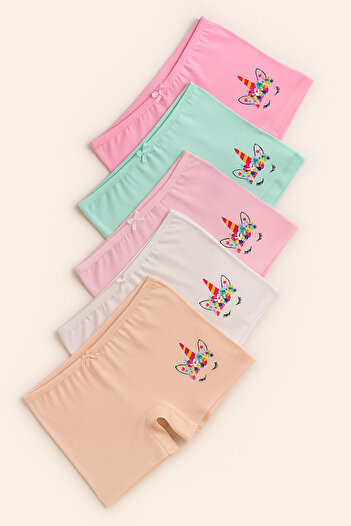 Katia&Bony Girl's 5-Piece Unicorn Patterned Boxer