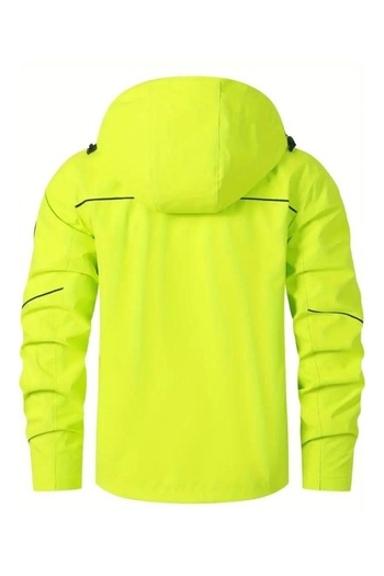 Evil wolf Men's Waterproof Jacket with Hood and Pockets for Outdoor Activities XXXL