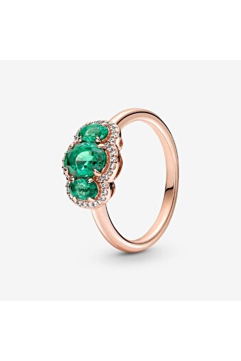DORA Green Three Stone Vintage Ring