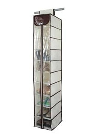 Silver Star Hanging Shoe Organizer - 10 Compartments 20 x 30 x 120 cm