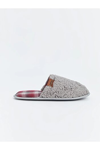 LC Waikiki Gray Plush Men's House Slippers