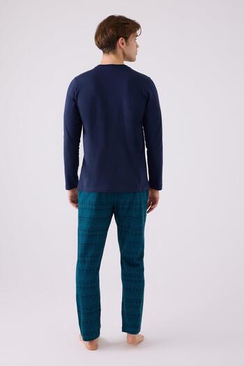Arnetta Father son navy blue pajama set, should be added to the cart one by one to make a combination.