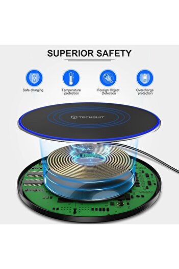 Techsuit Wireless Charger 15W, Premium, R37, Silicone, White