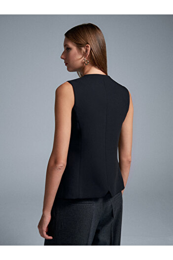 Dilvin 60600 Vestă cu mâneci-Negru