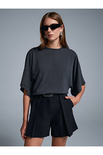 Dilvin 32207 Wide Sleeve T-Shirt-K.Anthracite